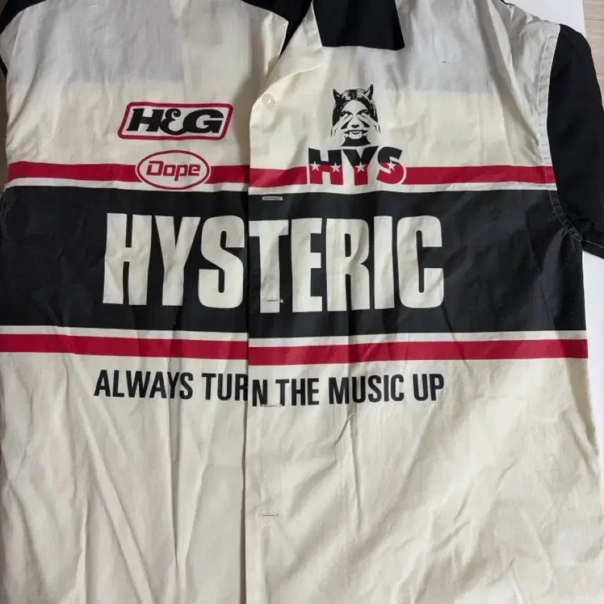 [BUNJANG] Hysteric Glamour Short Sleeve Shirt Black White / 히스테릭 글래머 반팔 셔츠 블랙 화이트
