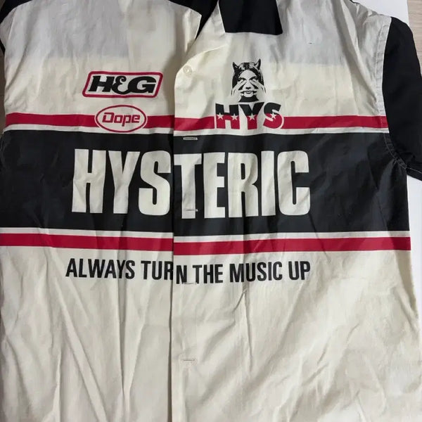 [BUNJANG] Hysteric Glamour Short Sleeve Shirt Black White / 히스테릭 글래머 반팔 셔츠 블랙 화이트