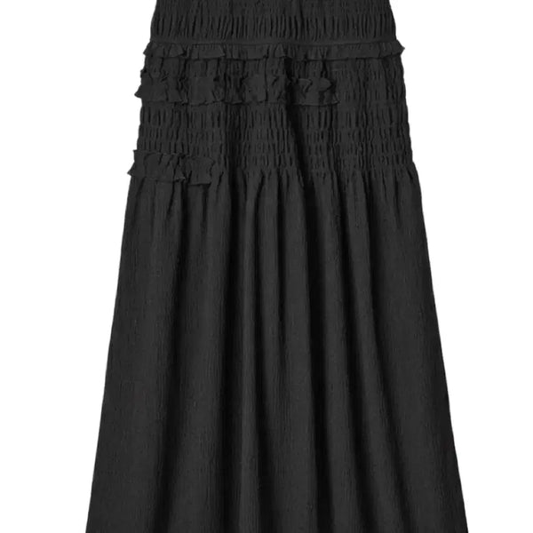 [BUNJANG] Uniqlo x Cecilie Bahnsen Shirring Long Skirt Black L / 유니클로 x 세실리에 반센 셔링 스커트 블랙 L사이즈