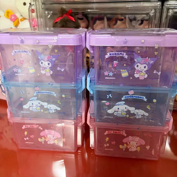 [BUNJANG] Sanrio Characters Transparent Storage Box Set (Kuromi, Cinnamoroll, My Melody) / 산리오 캐릭터 투명 수납함 3종 (쿠로미, 시나모롤, 마이멜로디)