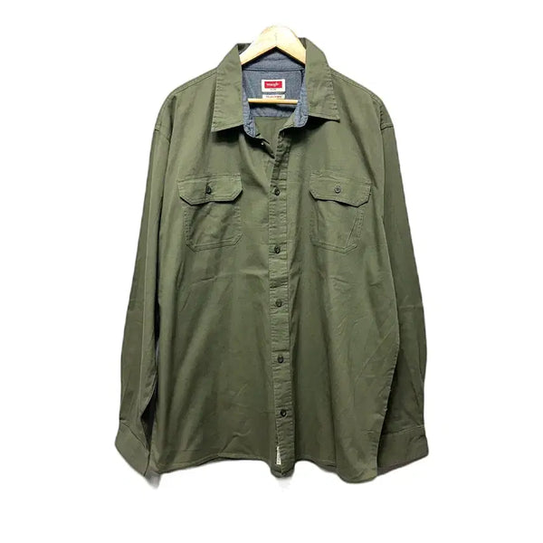 [BUNJANG] Wrangler Work Shirt Olive / 랭글러 워크 셔츠 올리브