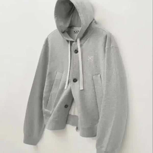 [BUNJANG] Satur Mélange Gray Hoodie Zip-up L / Satur 세터 후드집업 멜란지 그레이 L