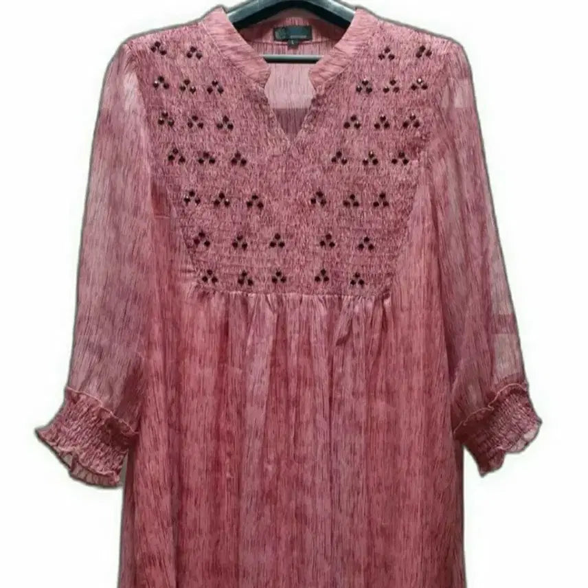 [BUNJANG] Kim Chang Sook Boutique Chiffon Blouse Pink / 새샤품/비즈셔링 쉬폰블라우스