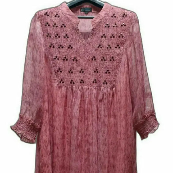 [BUNJANG] Kim Chang Sook Boutique Chiffon Blouse Pink / 새샤품/비즈셔링 쉬폰블라우스