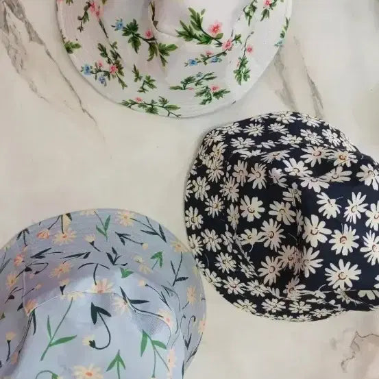 [BUNJANG] Flower Pattern Bucket Hat Set (3 Types) / 모자 3종 세트