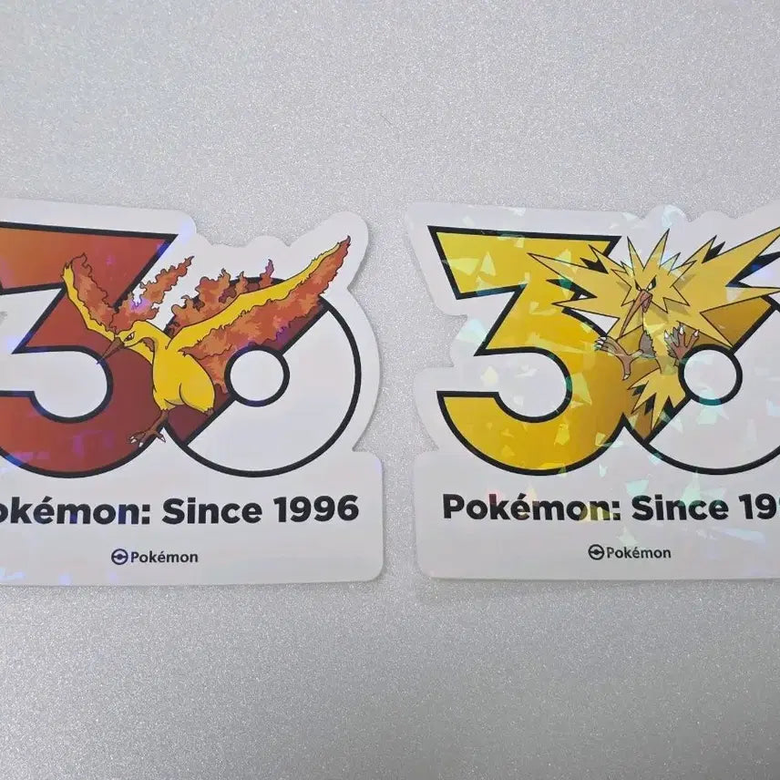 [BUNJANG] Pokemon 30th Anniversary Logo Sticker Set - Moltres & Zapdos / 포켓몬 성수 30주년 로고 스티커 파이어 + 썬더