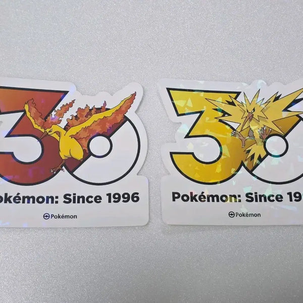 [BUNJANG] Pokemon 30th Anniversary Logo Sticker Set - Moltres & Zapdos / 포켓몬 성수 30주년 로고 스티커 파이어 + 썬더