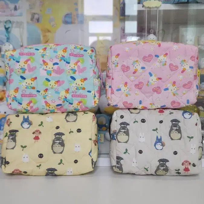 [BUNJANG] Usahana & Totoro Square Pouch / 우사하나/토토로 사각 파우치