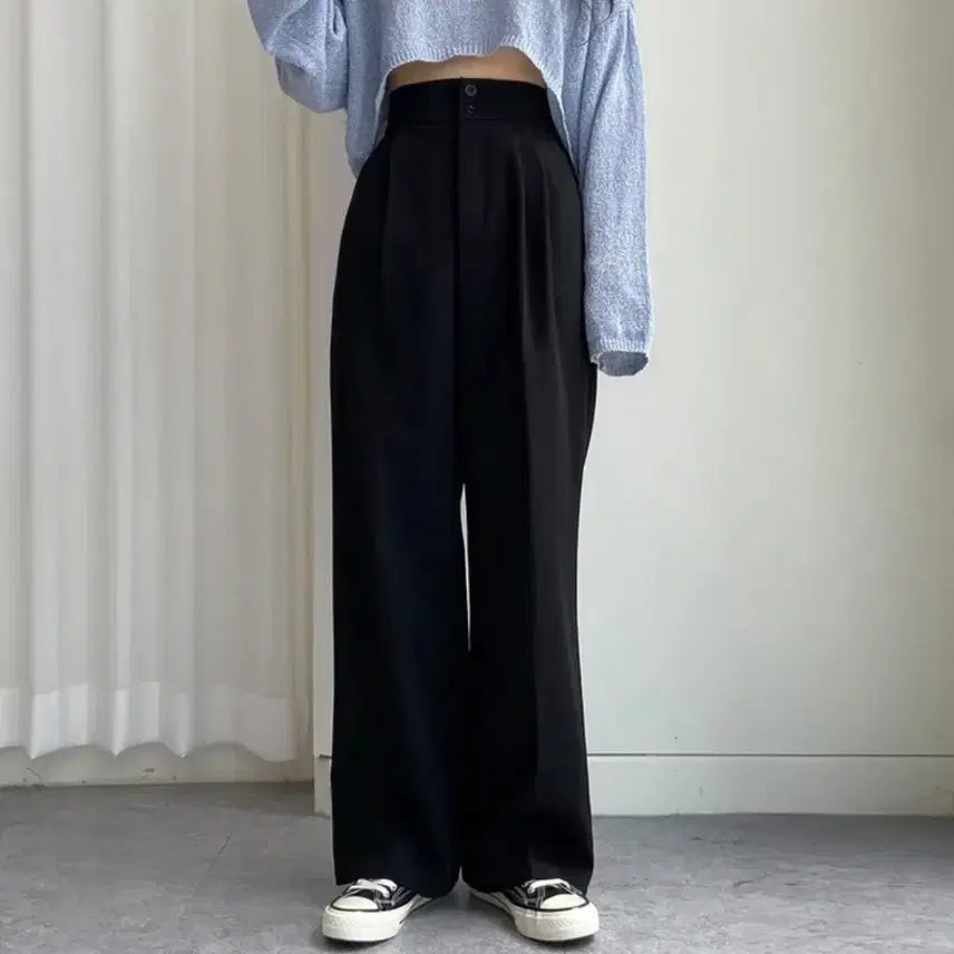 [BUNJANG] High-Waisted Black Slacks / 하이웨스트 블랙 슬랙스