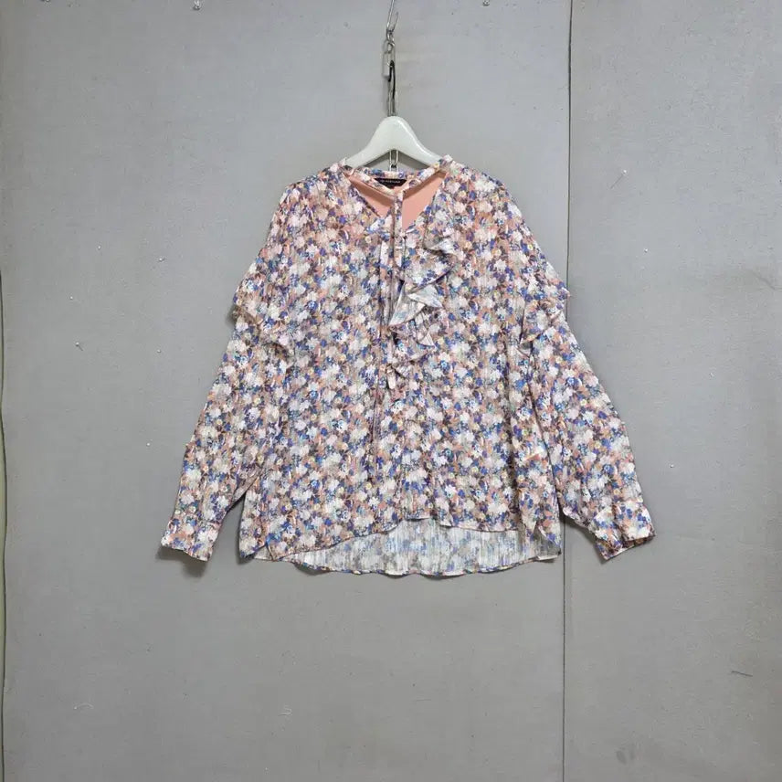 [BUNJANG] Nice Claup Flower Chiffon Style Blouse (Size 66) / 나이스클랍 플라워 쉬폰스타일 블라우스 66  n6559