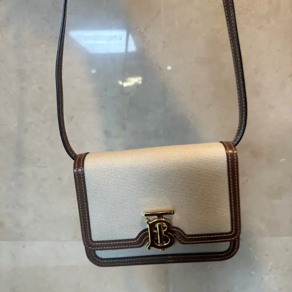 [BUNJANG] Burberry TB Mini Two-Tone Canvas Shoulder Bag / 버버리 TB 미니 투톤 캔버스 숄더백