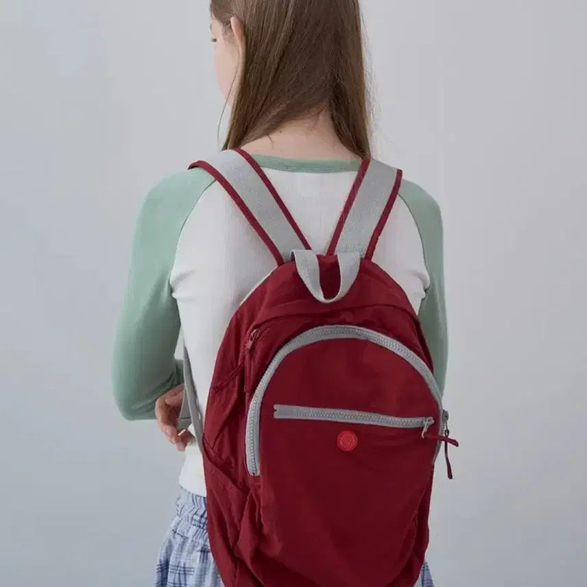 [BUNJANG] Enzo Blue Stamp Patch Daypack (Red) / 엔조블루스 스탬프 패치 데이 팩 (Red)