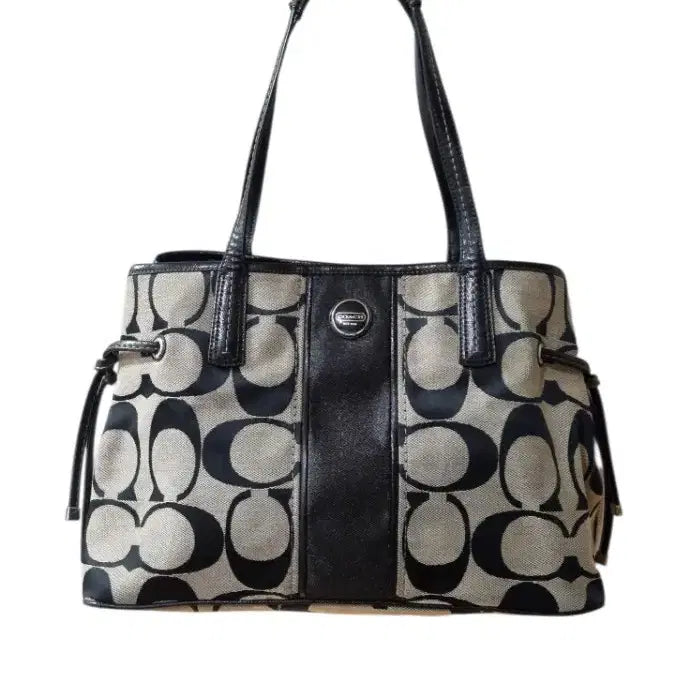 [BUNJANG] Vintage Coach Signature Stripe Carryall Tote Bag / 빈티지 코치 시그니처 스트라이프 캐리올 토트백 y2k 갸루 히메
