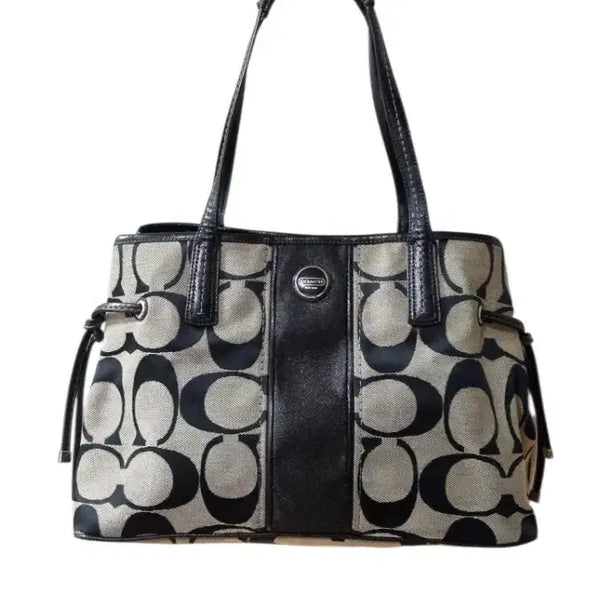 [BUNJANG] Vintage Coach Signature Stripe Carryall Tote Bag / 빈티지 코치 시그니처 스트라이프 캐리올 토트백 y2k 갸루 히메