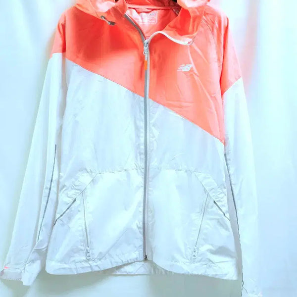 [BUNJANG] New Balance Sun Hood Windbreaker Coral/White / 뉴발란스 썬 후드 바람막이 코랄/화이트 새상품급