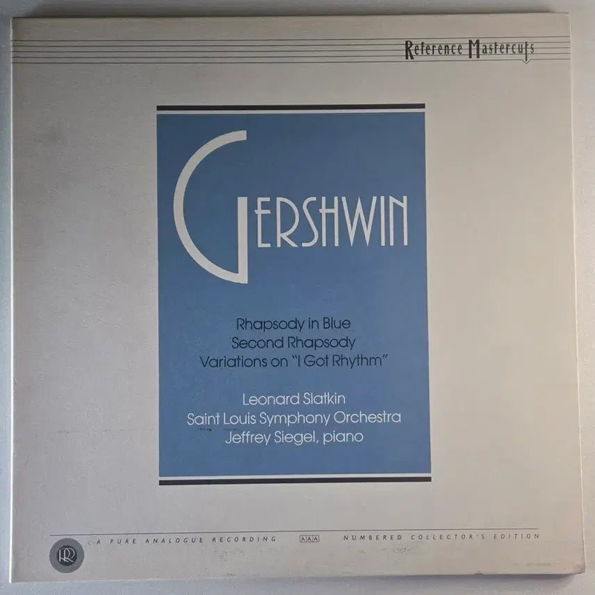 [BUNJANG] Leonard Slatkin Gershwin Rhapsody in Blue Reference Recordings Numbered Collector's Edition LP / 슬래트킨-거슈윈 랩소디인 블루LP(Reference Recordings)