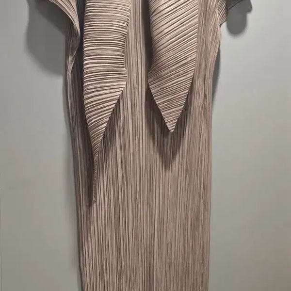 [BUNJANG] Pleated Dress Set with Scarf / 플리츠원피스세트(새상품)