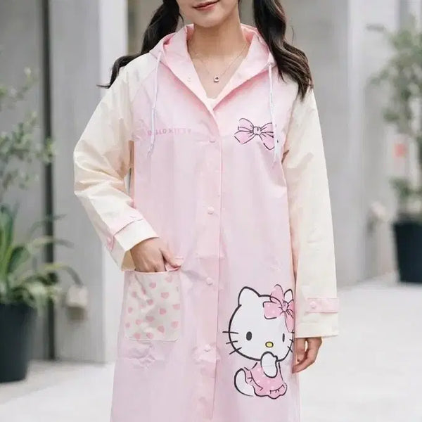 [BUNJANG] Hello Kitty Raincoat and Pouch Set / 헬로키티 우비+보관 파우치 세트 새상품