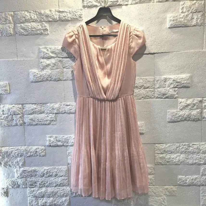 [BUNJANG] DECO Peach Pink Pleated Dress S / DECO 피치핑크 플리츠 원피스 S 55 하객룩 데이트룩