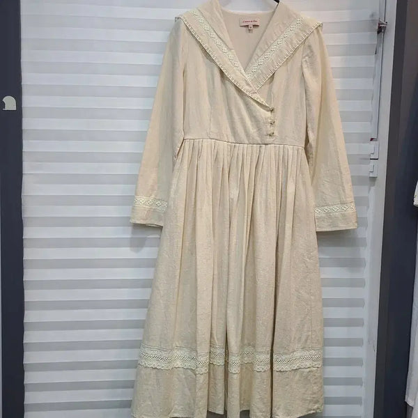[BUNJANG] Sailor Linen Long Dress (S) / 세일러 린넨원피스(S)