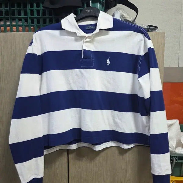 [BUNJANG] Polo Ralph Lauren Striped Rugby T-Shirt Blue / 폴로 랄프로렌 스트라이프 럭비 티셔츠 블루