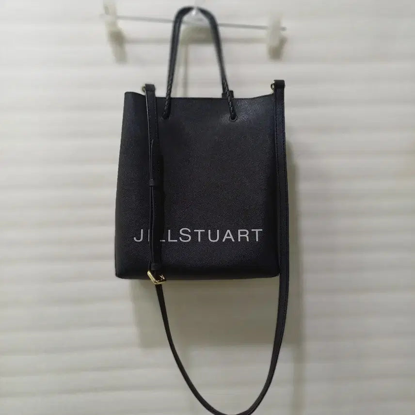 [BUNJANG] Jill Stuart Medium Leather Tote Bag Crossbody Black Sarangbongbong / 정품 질스튜어트 가죽 가방 미듐 토트백 크로스백 블랙 사랑봉봉