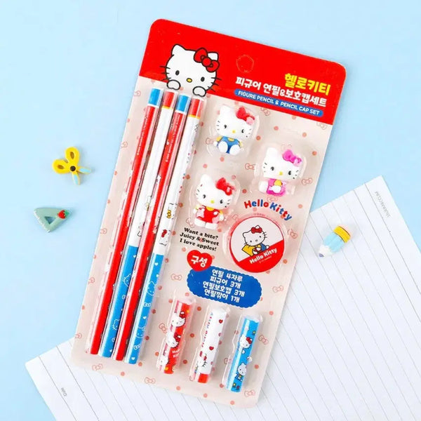 [BUNJANG] Hello Kitty Figure Pencil Cap Set (2 Pieces) / 2개일괄)헬로키티 피규어 연필 보호캡 세트 2개 세트