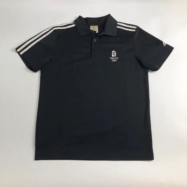 [BUNJANG] Adidas Beijing Olympics Commemorative Short-Sleeve Polo Shirt / 아디다스 베이징 올림픽 기념 반팔 카라티