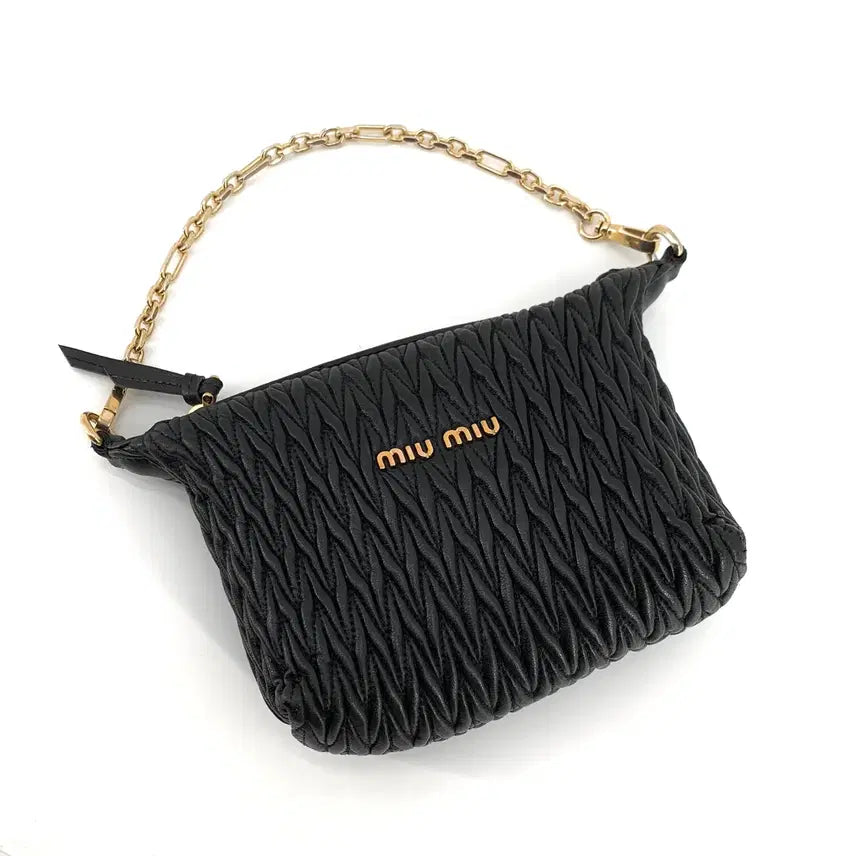 [BUNJANG] Miu Miu Spirit Matelassé Mini Hobo Bag Black 5NE844 / 미우미우 스피릿 마테라쎄 미니백 호보백 5ne844