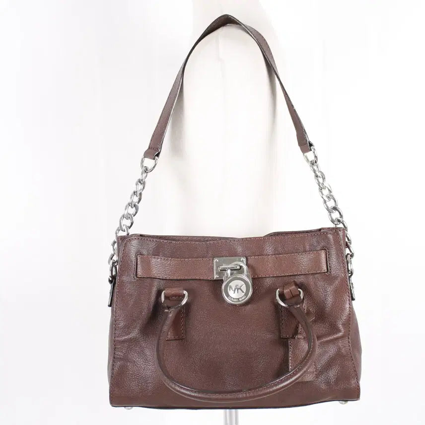 [BUNJANG] Michael Kors Women's Leather Tote Shoulder Chain Bag / 마이클코어스 여성 가죽 토트백 숄더백 체인백 빈티지 브라운