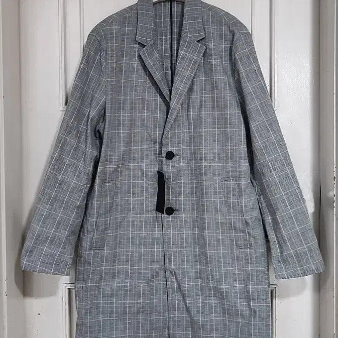 [BUNJANG] Men's Glen Check Lightweight Summer Coat Jacket / 새옷 남성 얇은코트100 여름 마 반코트 자켓
