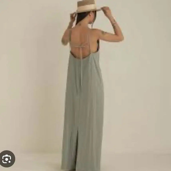 [BUNJANG] Mint Sleeveless Long Dress / 민트색 끈나시 롱 원피스