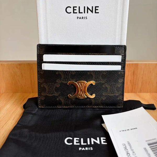 [BUNJANG] Celine Triomphe Canvas Card Holder Tan / [S+급/탄] 셀린느 캔버스 트리옹프 카드지갑