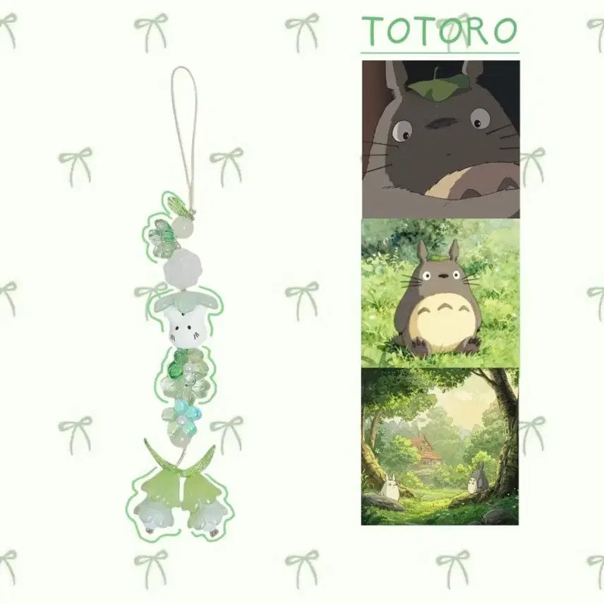 [BUNJANG] Totoro Lotus Umbrella Charm / 비 오는 날, 연꽃 우산 속 토토로 키링 (실물색감 영롱)