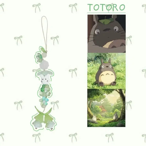 [BUNJANG] Totoro Lotus Umbrella Charm / 비 오는 날, 연꽃 우산 속 토토로 키링 (실물색감 영롱)