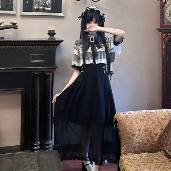 [BUNJANG] Gothic Lolita Lace Cosplay Dress / 양산형지뢰계 고딕레이스 코스프레 드레스