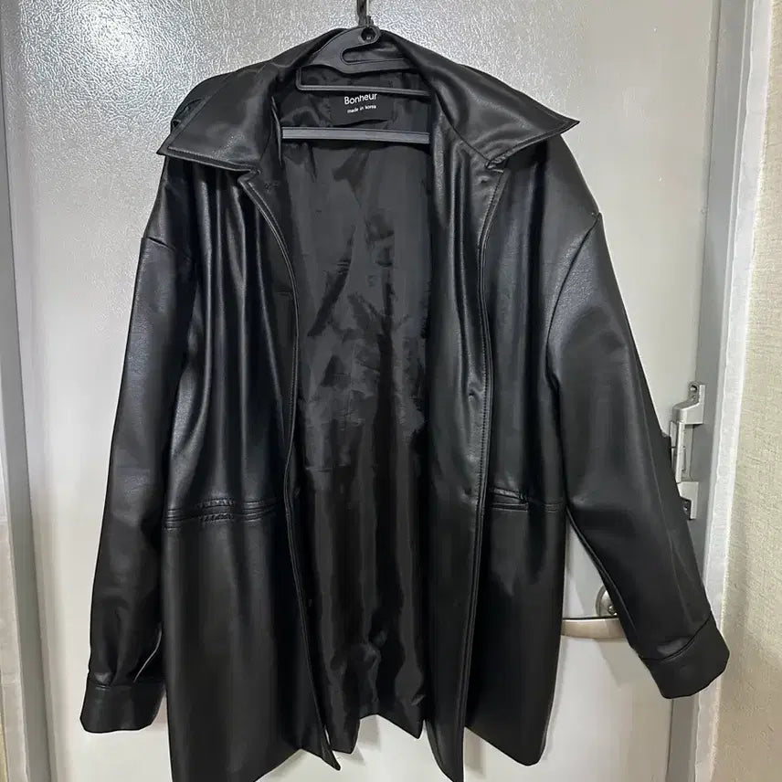 [BUNJANG] Leather Trench Coat / 트렌치 레더 자켓