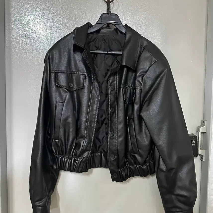 [BUNJANG] Cropped Leather Jacket / 크롭레더자켓