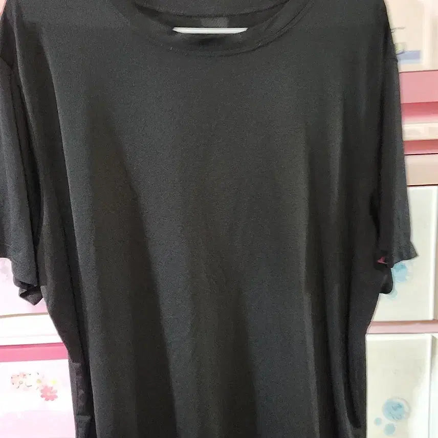 [BUNJANG] Basic Black Short Sleeve T-Shirt / 기본 무지 반팔 티셔츠 블랙 편히입으실분 세탁완료
