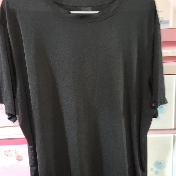 [BUNJANG] Basic Black Short Sleeve T-Shirt / 기본 무지 반팔 티셔츠 블랙 편히입으실분 세탁완료