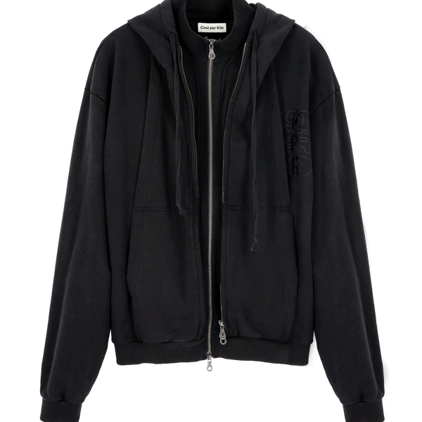 [BUNJANG] Cost per Kilo Double Zip Hoodie Black XL / Cost per Kilo DOUBLE ZIP HOODIE BLACK