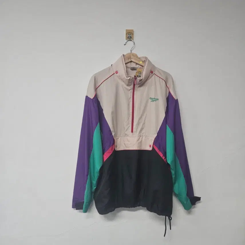 [BUNJANG] Reebok Old School Anorak Windbreaker Jacket (XL) / [2XL] 리복 올드스쿨 아노락 바람막이 (F64)