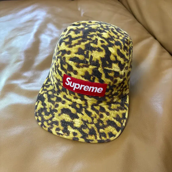 [BUNJANG] Supreme Red Box Logo Liberty Leopard Camp Cap Hat / 슈프림 캠프캡 모자 레드 박스로고 리버티 레오파드