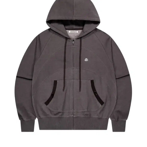 [BUNJANG] KOSEIO String Pocket Hooded Zip-Up Wine / 코이세이오 스트링 포켓 후드 집업 와인