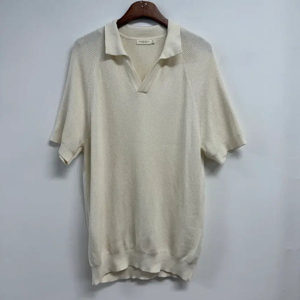[BUNJANG] SUITSUPPLY Cotton Silk Open Collar Short Sleeve Knit XL / 수트서플라이 코튼 실크 오픈카라 반팔니트 XL JS66
