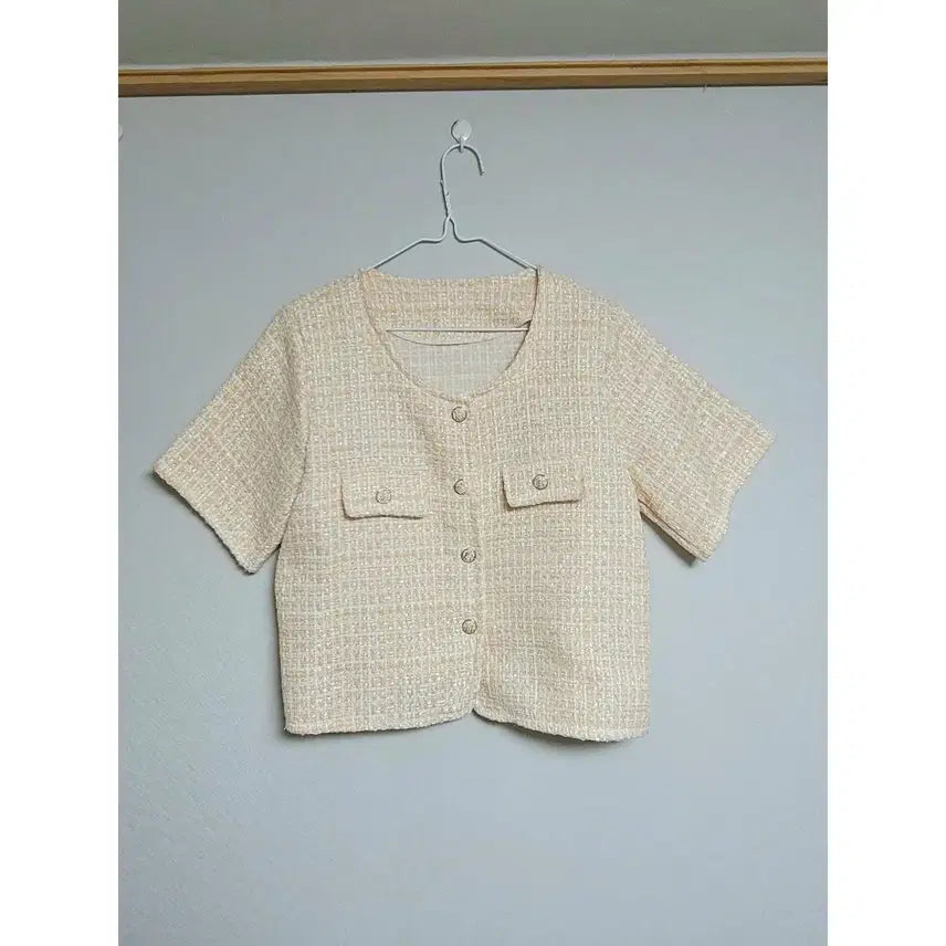 [BUNJANG] Tweed Short Sleeve Jacket (S-M Size) / 트위드 반팔 자켓(S~M 사이즈)