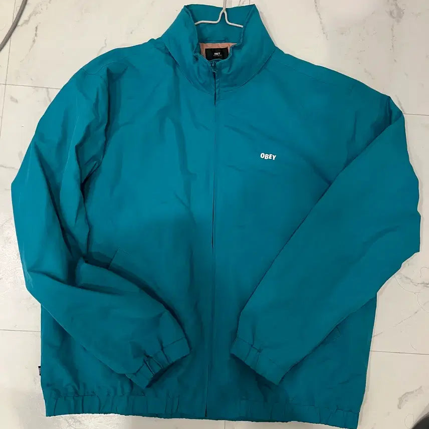 [BUNJANG] OBEY Windbreaker Jacket Teal / 오베이 바람막이 점퍼 청록색