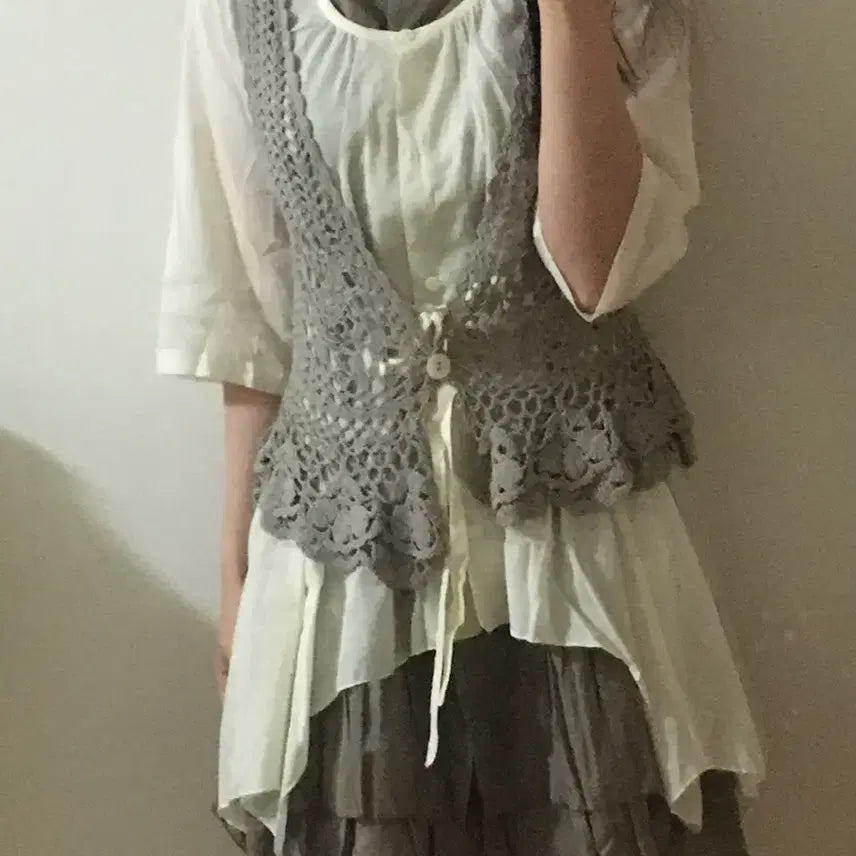 [BUNJANG] Came Vintage 'Basunsaeng' Layered Dress / 카메빈티지 바선생 레이어드 원피스