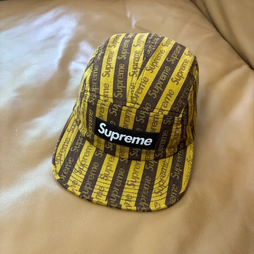 [BUNJANG] Supreme Box Logo Camp Cap Mustard Brown / 슈프림 캠프캡 모자 박스로고 머스타드 브라운