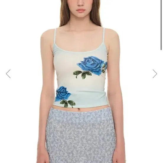 [BUNJANG] Too Much Tax Rose Sleeveless Top (Blue) / 투머치택스 ) rose sleevless top (blue)